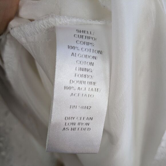 Eyelet Mini Dress 4 White Cottage Bride Rehearsal Beach Graduation Rush Beach - Picture 9 of 13